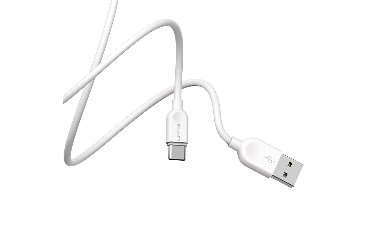 Кабель USB BOROFONE BX14 LinkJet Type-C cable (белый) 1 метр