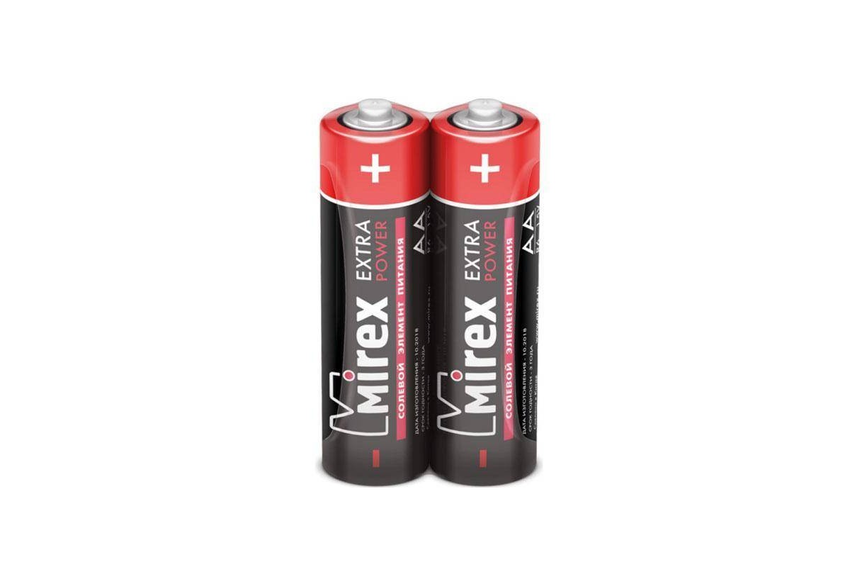 Батарейка солевая Mirex R6 / AA 1,5V  2 шт (2/60/1200), цена за спайку 2 шт 23702-ER6-S2