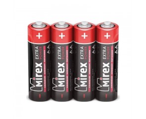 Батарейка солевая Mirex R6 / AA 1,5V  4 шт (4/60/1200), цена за спайку 4 шт 23702-ER6-S4