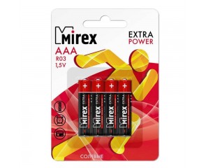 Батарейка солевая Mirex R6 / AA 1,5V  4 шт (4/48/480), цена за блистер 4 шт 23702-ER6-E4