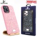 Чехол для телефона iPhone 15 Pro Swarovskii (розовый)