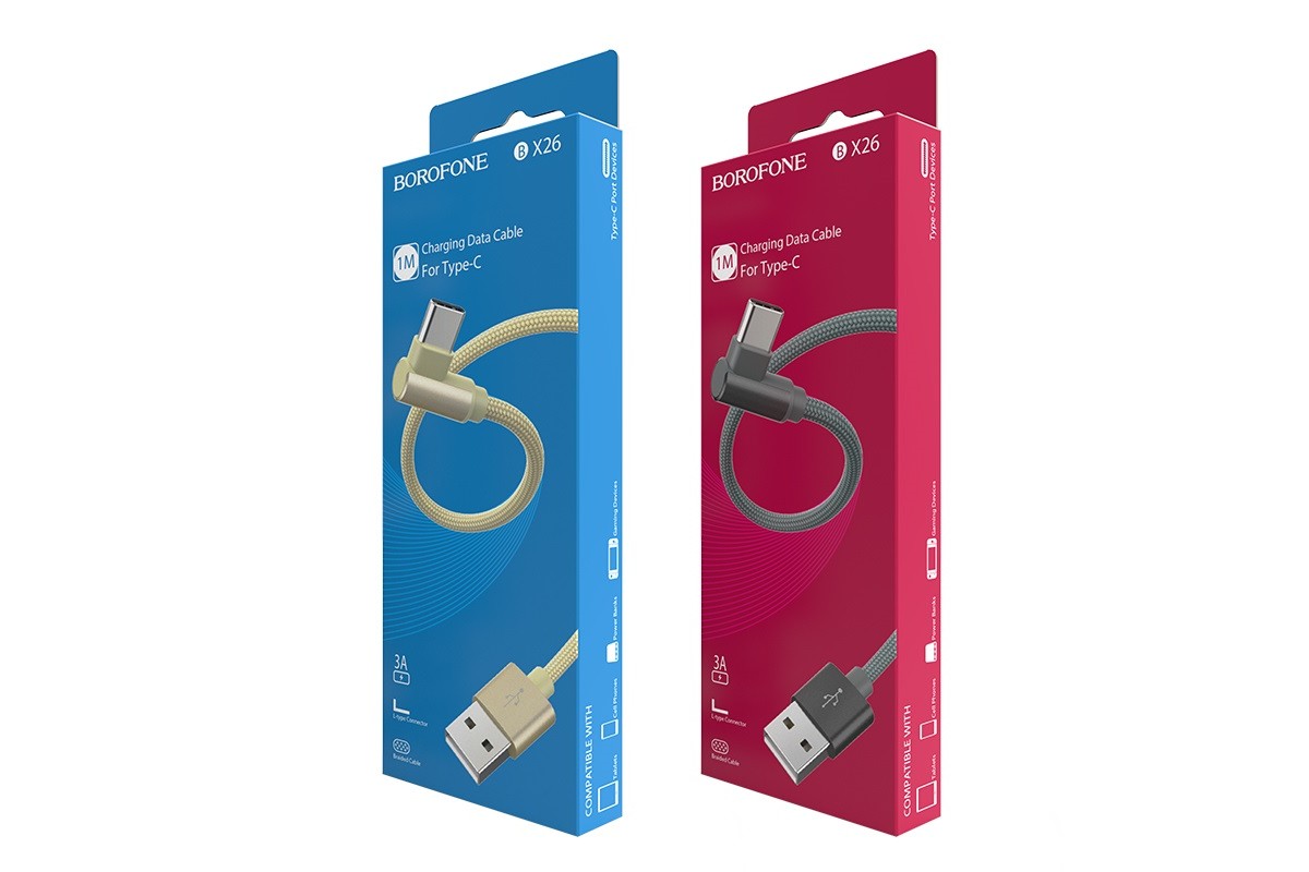 Кабель USB BOROFONE BX26 Express charging data cable for Type-C (золотой) 1 метр