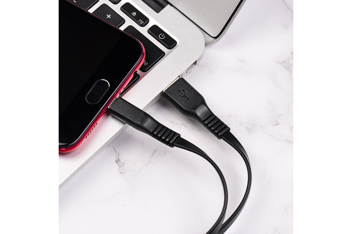 Кабель USB micro USB BOROFONE BX23 Wide power charging data cable (черный) 1 метр