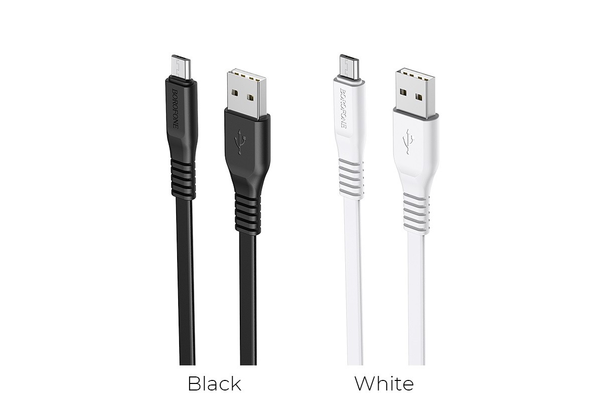 Кабель USB micro USB BOROFONE BX23 Wide power charging data cable (черный) 1 метр