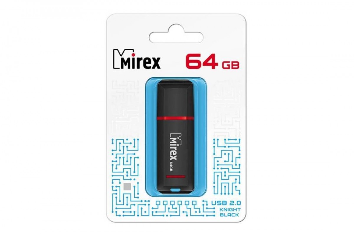 Флешка USB 2.0 Mirex KNIGHT BLACK 64GB (ecopack)