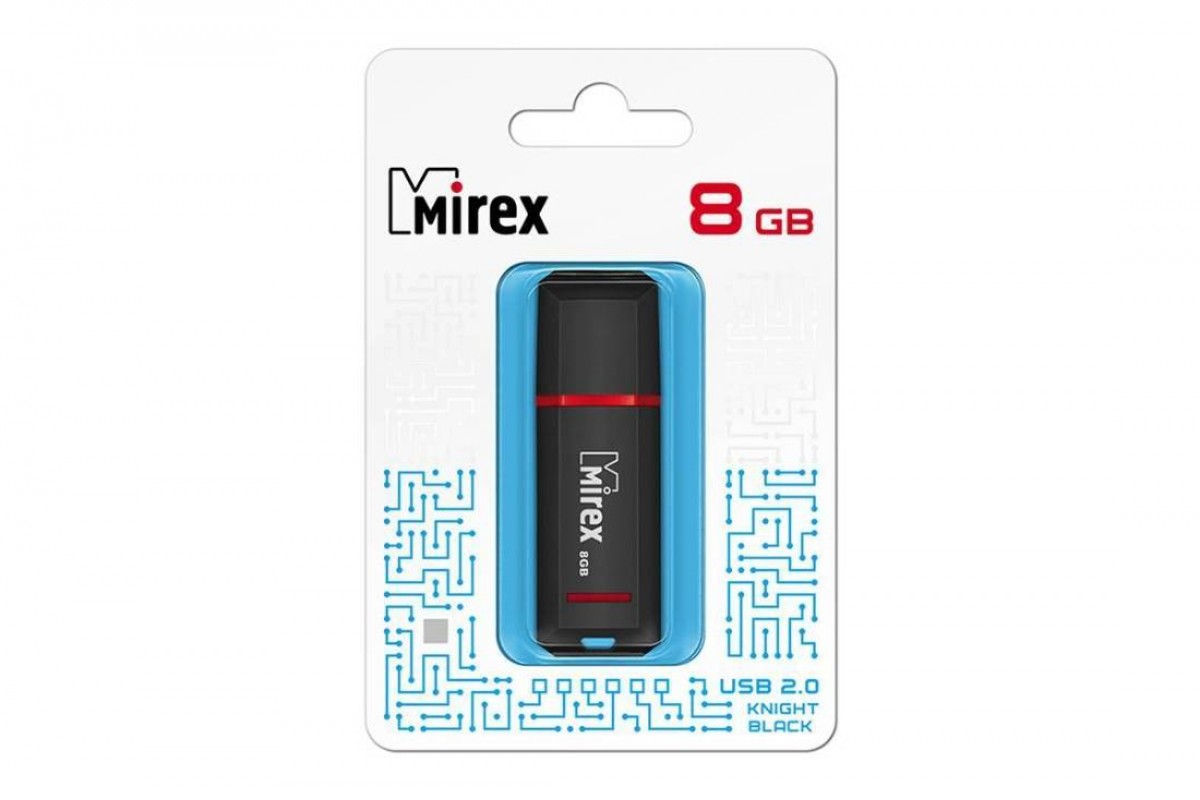 Флешка USB 2.0 Mirex KNIGHT BLACK 8GB (ecopack)
