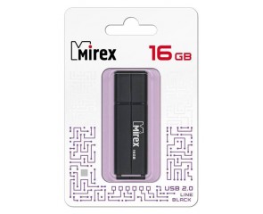 Флешка USB 2.0 Mirex LINE BLACK 16GB (ecopack)