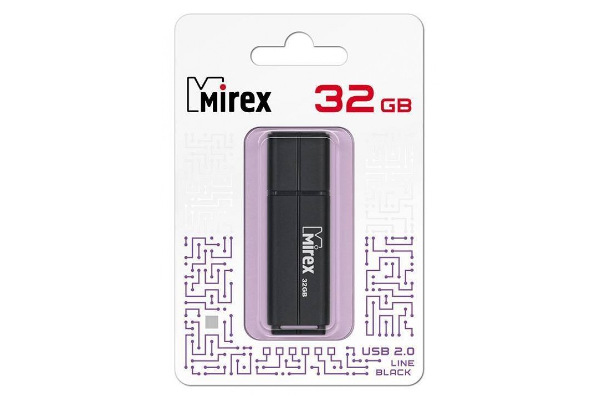 Флешка USB 2.0 Mirex LINE BLACK 32GB (ecopack)