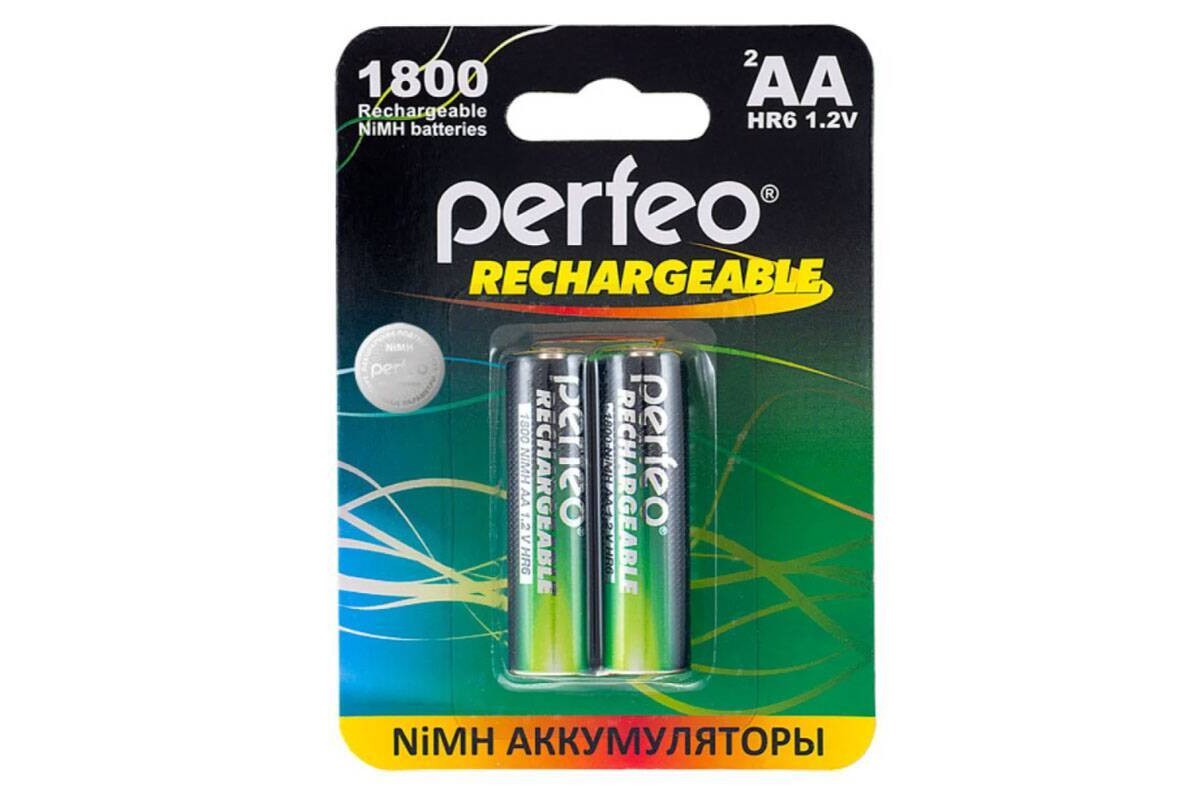 Аккумулятор Ni-MH Perfeo AA 1800mAh/2BL (Картонный блистер, цена за 2 штуки)