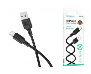 Кабель USB - USB Type-C BOROFONE BX113, (черный) 2м силиконовый Кабель USB - USB Type-C BOROFONE BX113, (черный) 2м силиконовый