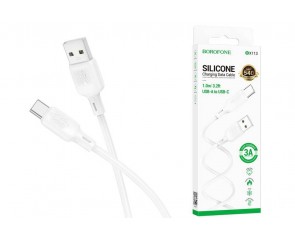 Кабель USB - USB Type-C BOROFONE BX113, (белый) 1м силиконовый