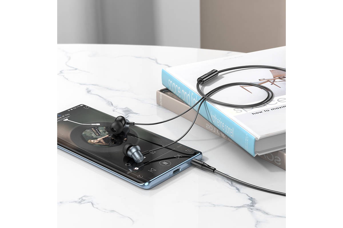 Наушники вакуумные проводные HOCO M110 Encourage metal universal earphones with mic (серый) Наушники вакуумные проводные HOCO M110 Encourage metal universal earphones with mic (серый)