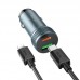 Автомобильное зарядное устройство АЗУ USB + USB-C + кабель Lightning HOCO Z49B Level PD38W+QC3.0 (черный)