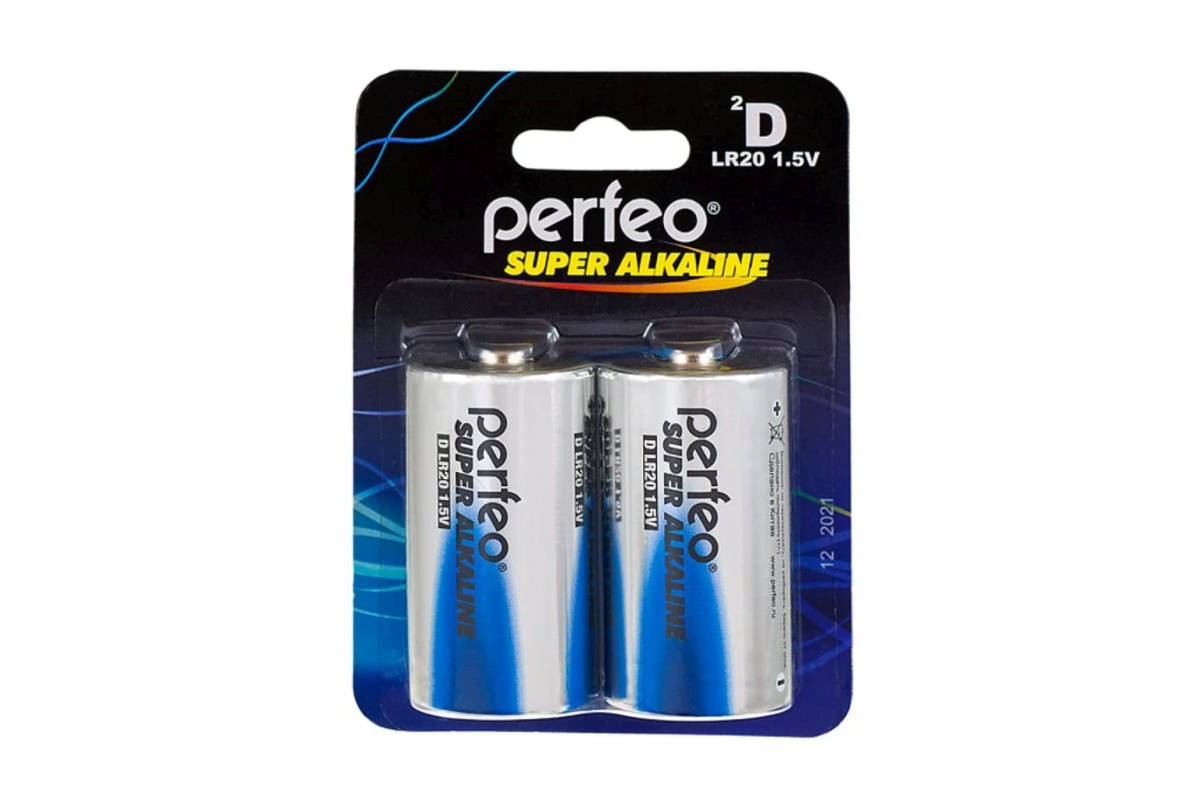 Батарея щелочная Perfeo LR20/2BL Super Alkaline блистер цена за 2 шт