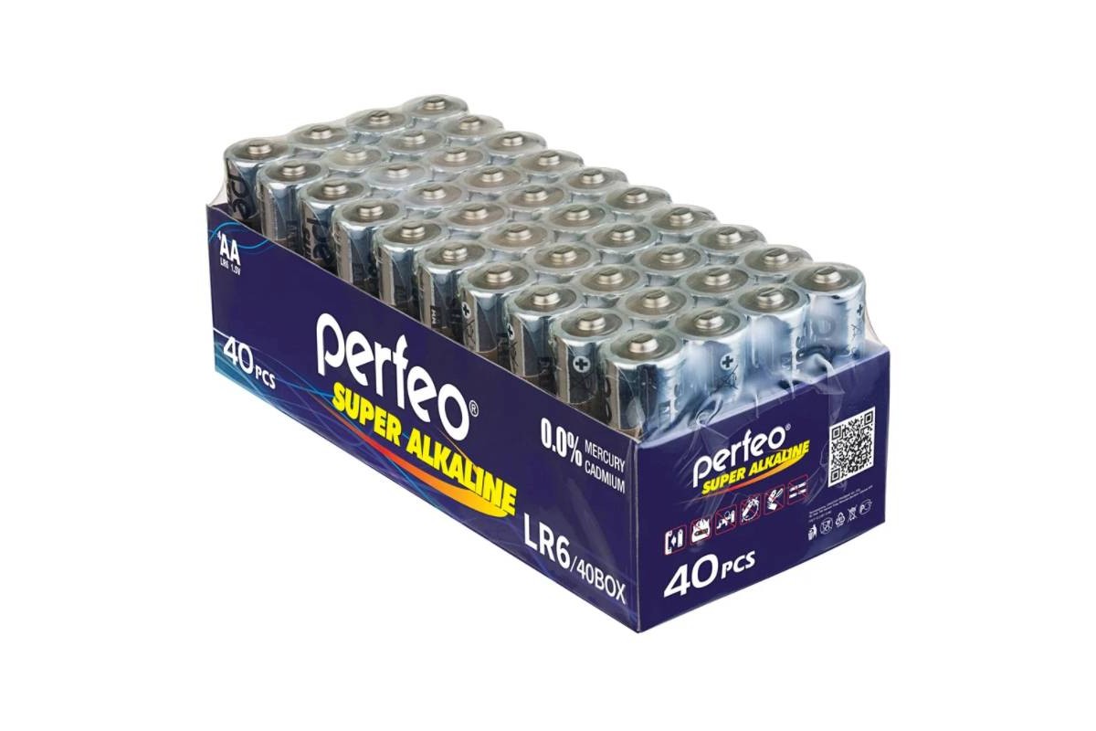 Батарея щелочная Perfeo LR6 AA/40BOX Super Alkaline цена за 40 шт