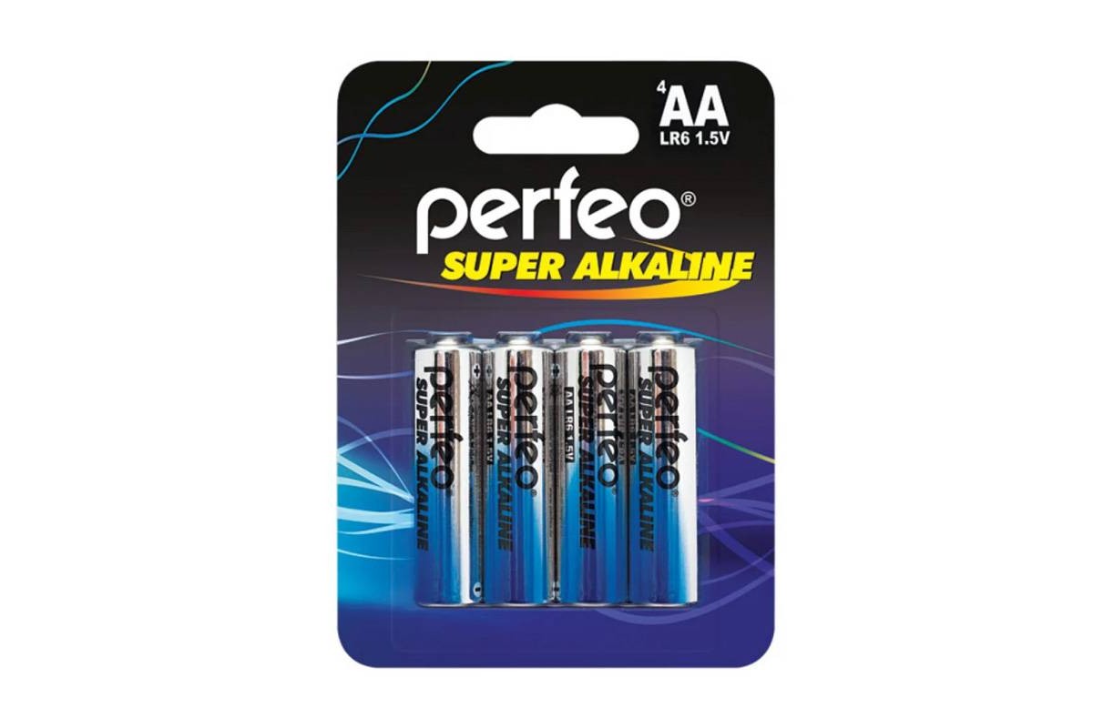 Батарея щелочная Perfeo LR6 AA/4BL Super Alkaline блистер цена за 4 шт
