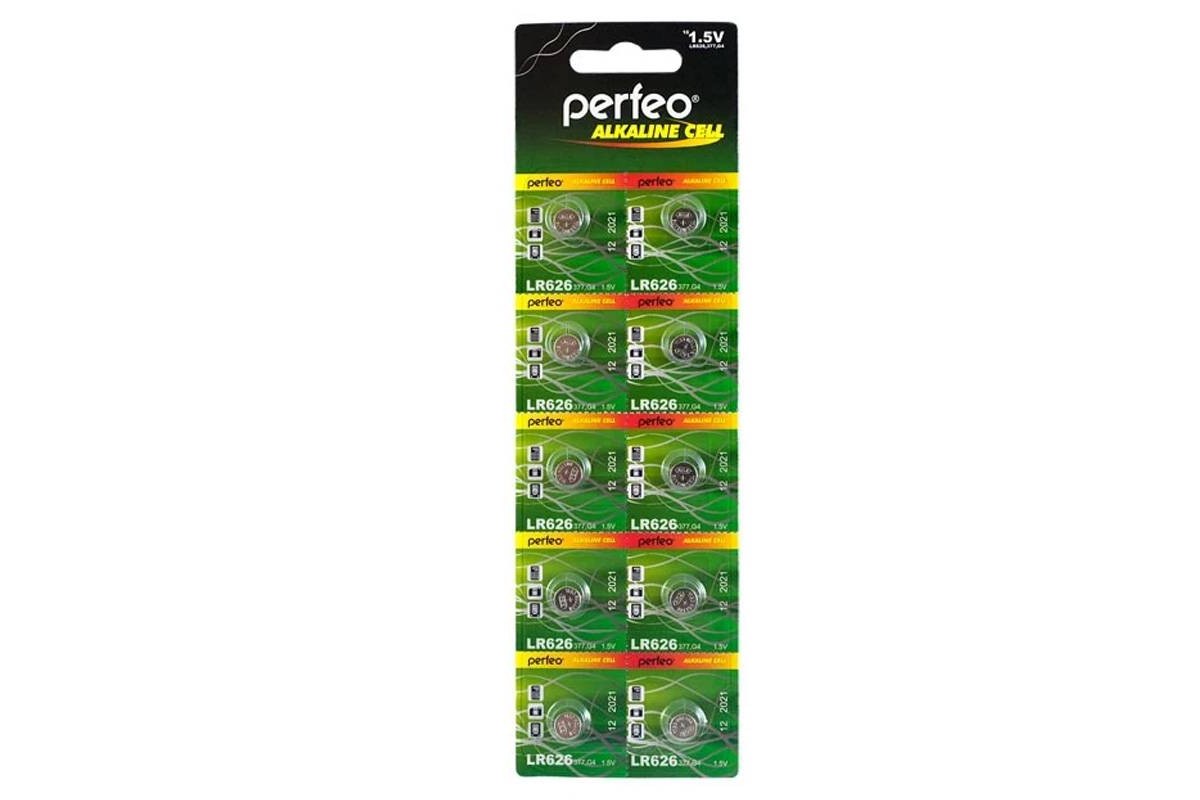 Батарейка часовая Perfeo AG4 LR626/10BL Alkaline Cell 377A цена за блистер 10 шт