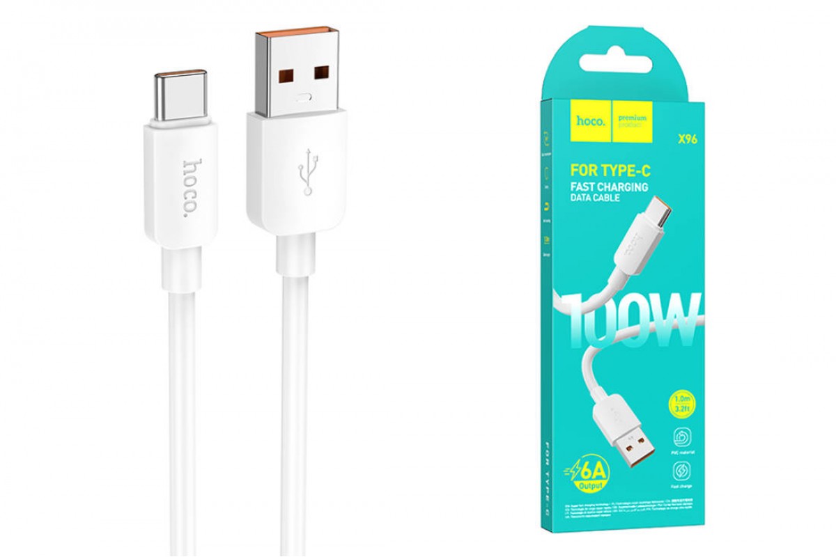 Кабель USB - USB Type-C HOCO X96 100W Fast (белый) 1м