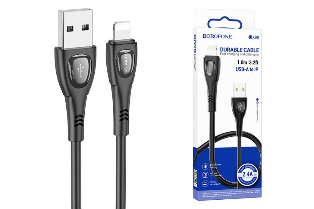 Кабель USB - Lightning BOROFONE BX98 2,4A (черный) 1м