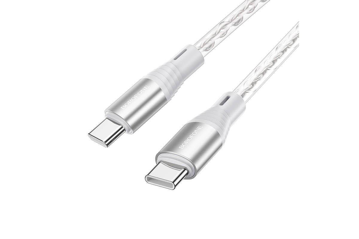 Кабель USB Type-C - USB Type-C BOROFONE BX96, PD60W (серый) 1м силиконовый
