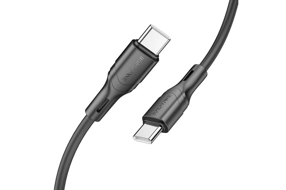 Кабель USB Type-C - USB Type-C BOROFONE BX99, PD60W (черный) 1м силиконовый