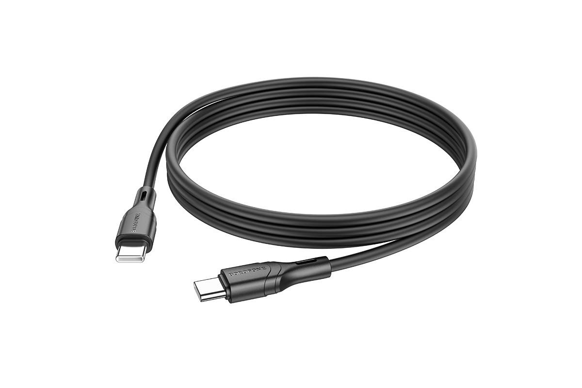 Кабель USB Type-C - USB Type-C BOROFONE BX99, PD60W (черный) 1м силиконовый