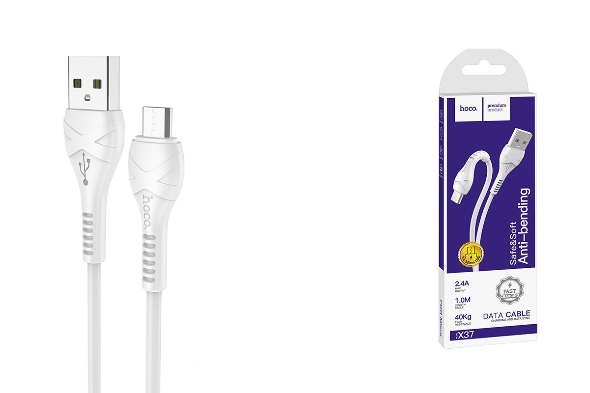 Кабель USB HOCO X37 Cool power charging data cable for Type-C 1 метр белый