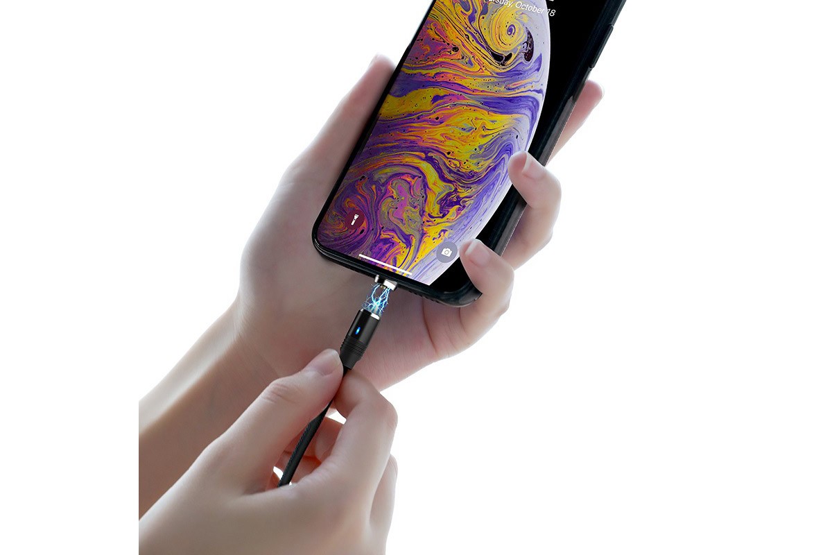Кабель для iPhone HOCO U76 Fresh magnetic charging cable for Lightning 1м черный
