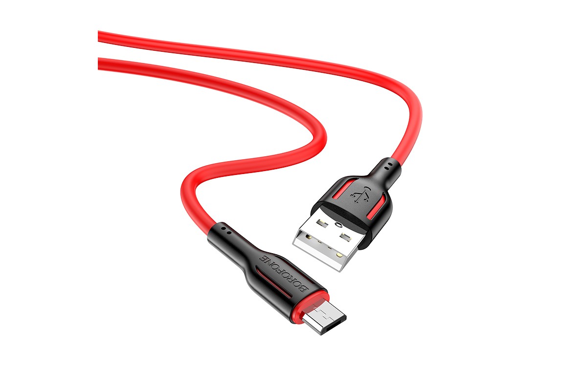 Кабель USB - MicroUSB BOROFONE BX63 2,4A красный 1м