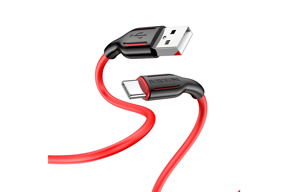 Кабель USB - USB Type-C BOROFONE BX63, 3A красный 1м