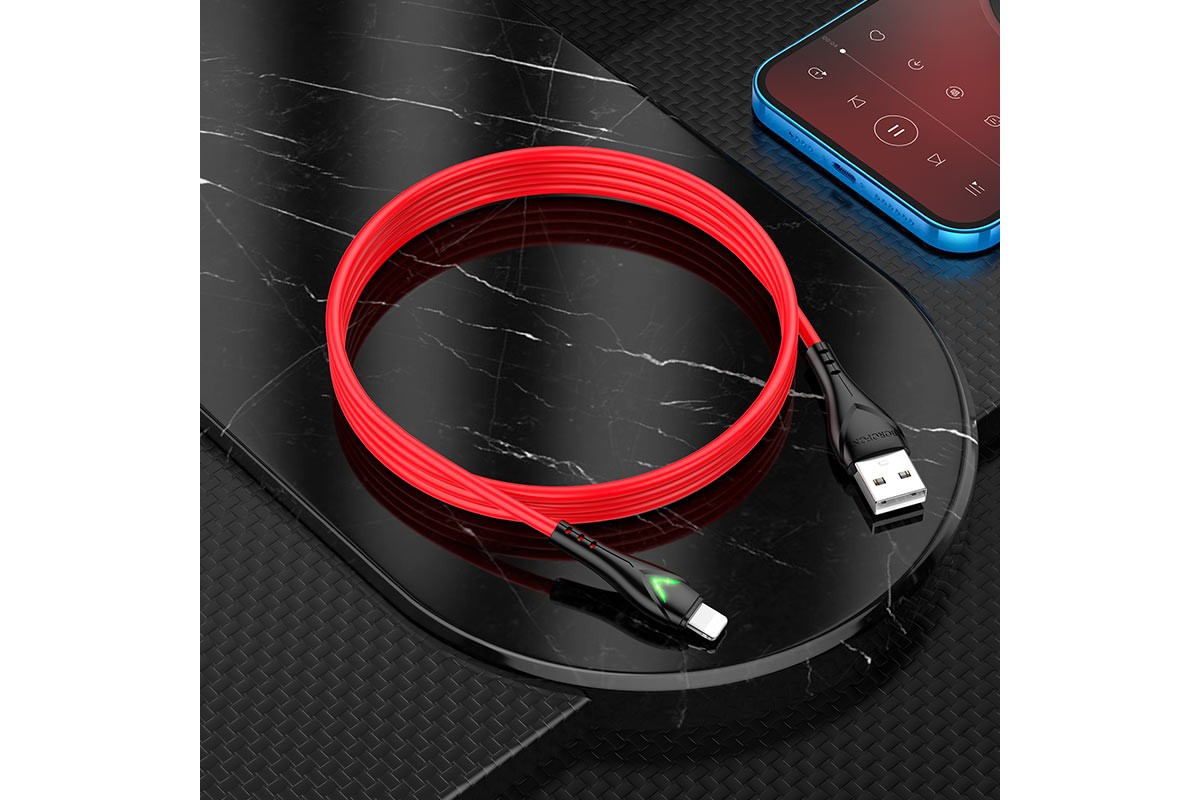 Кабель USB - Lightning BOROFONE BX65 2,4A красный 1м