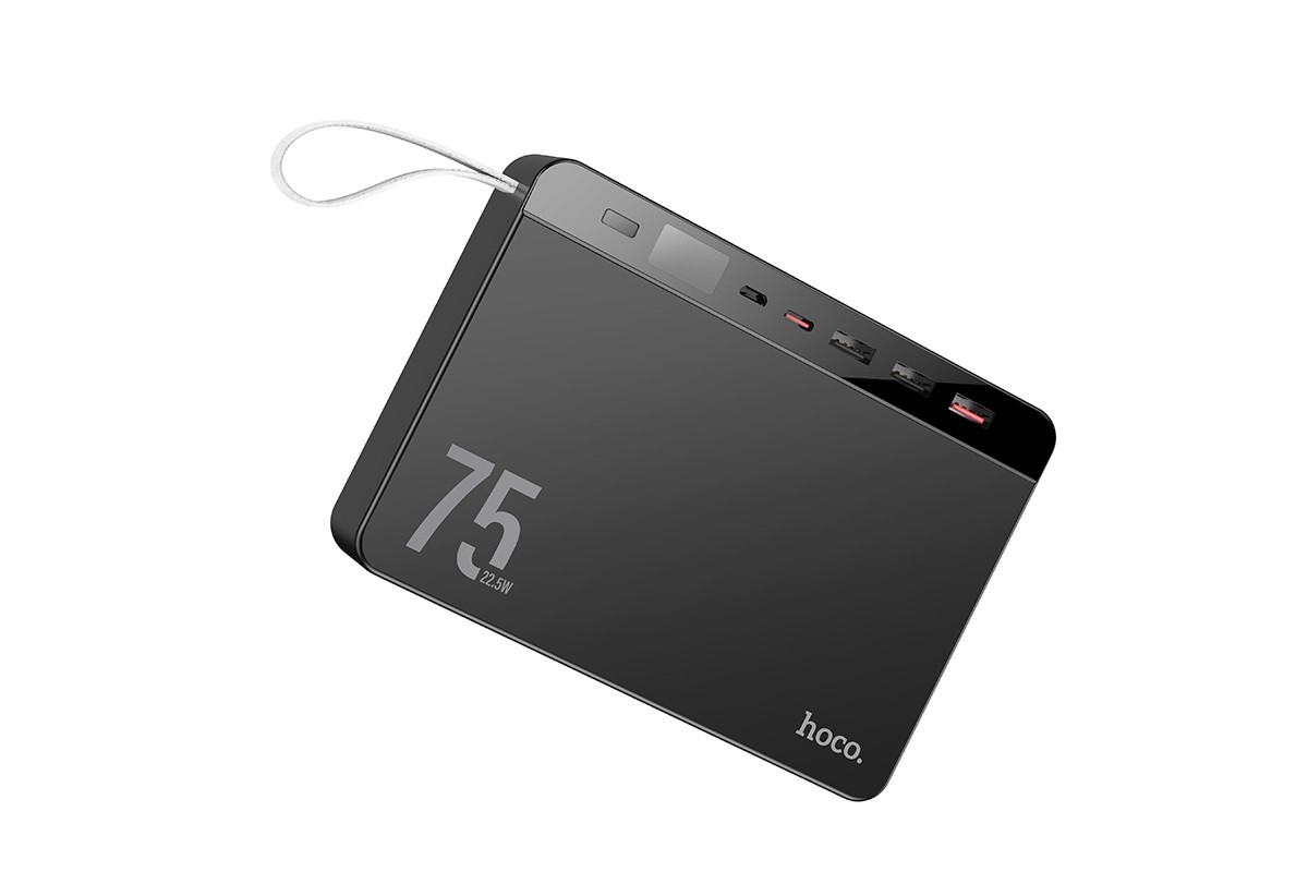 Универсальный дополнительный аккумулятор HOCO J94 22,5W power bank (75000 mAh) черный