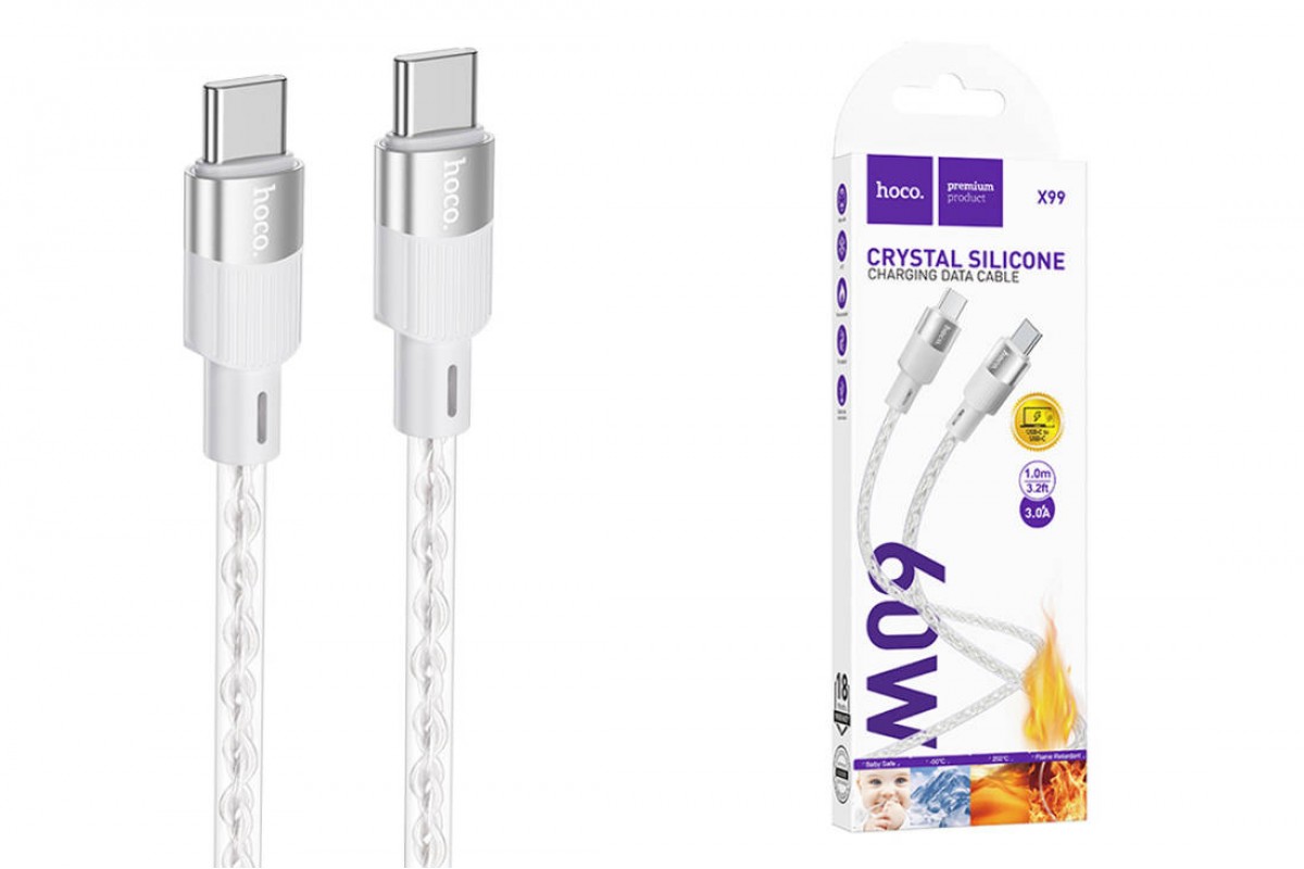 Кабель USB Type-C - USB Type-C HOCO X99 PD60W (серый) 1м