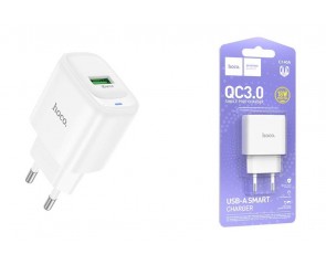 Сетевое зарядное устройство USB HOCO C140A Smart QC3.0 (белый)