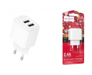 Сетевое зарядное устройство 2USB HOCO CS51A Surplus (белый)