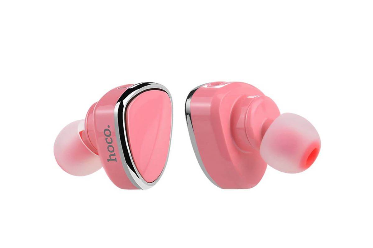 Bluetooth-гарнитура E7 HOCO розовая