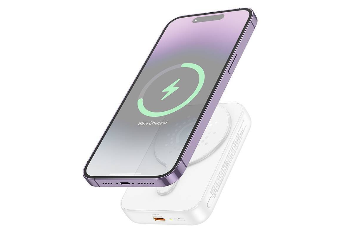 Универсальный дополнительный аккумулятор Power Bank HOCO J117A Esteem PD20W magnetic (10000 mAh) (белый) Универсальный дополнительный аккумулятор Power Bank HOCO J117A Esteem PD20W magnetic (10000 mAh) (белый)
