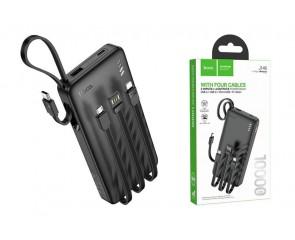 Универсальный дополнительный аккумулятор HOCO J146 Night with 4 cables 10000 mAh (черный)