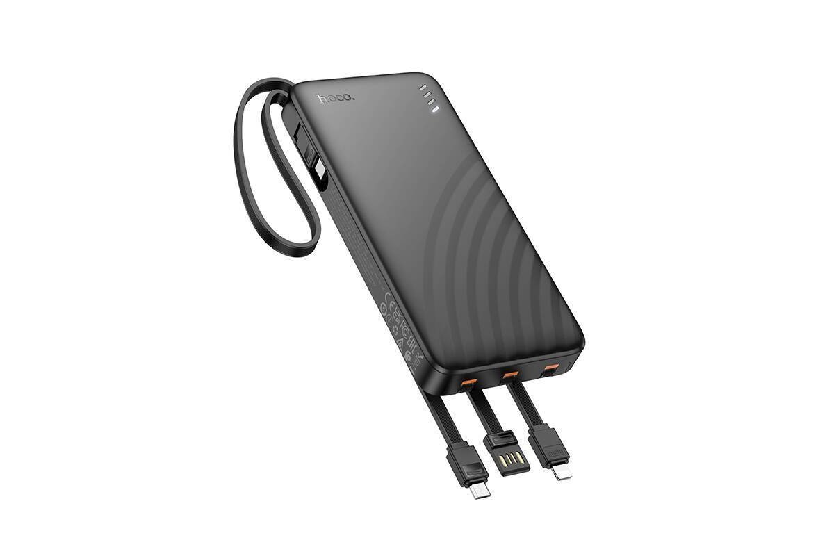 Универсальный дополнительный аккумулятор HOCO J146 Night with 4 cables 10000 mAh (черный)
