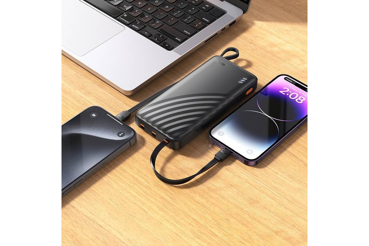 Универсальный дополнительный аккумулятор HOCO J146 Night with 4 cables 10000 mAh (черный)