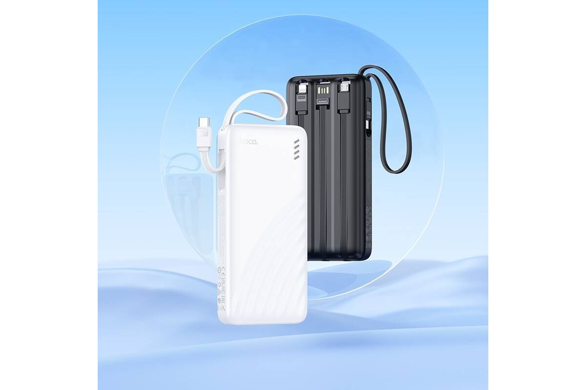 Универсальный дополнительный аккумулятор HOCO J146 Night with 4 cables 10000 mAh (черный)