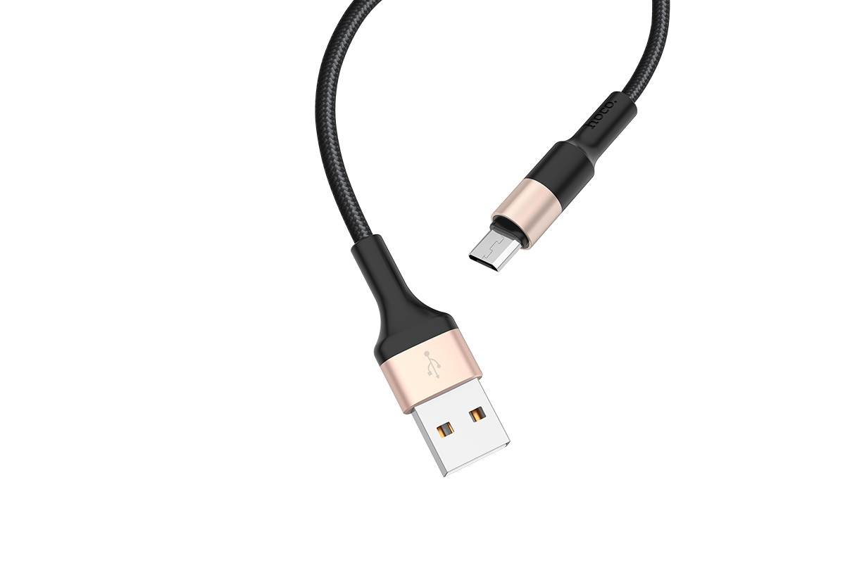 Кабель USB micro USB HOCO X26 Xpress charging data cable (черно-золотистый) 1 метр