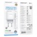 Сетевое зарядное устройство USB-C + кабель Type-C - Type-C BOROFONE BA99A Breeze single port (один порт)PD20W (белый)