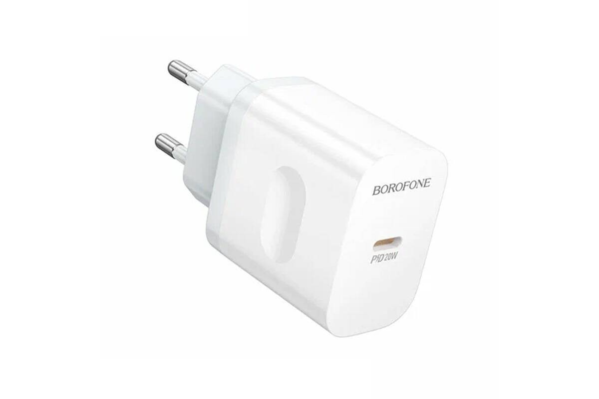 Сетевое зарядное устройство USB-C BOROFONE BA99A Breeze single port (один порт)PD20W (белый)