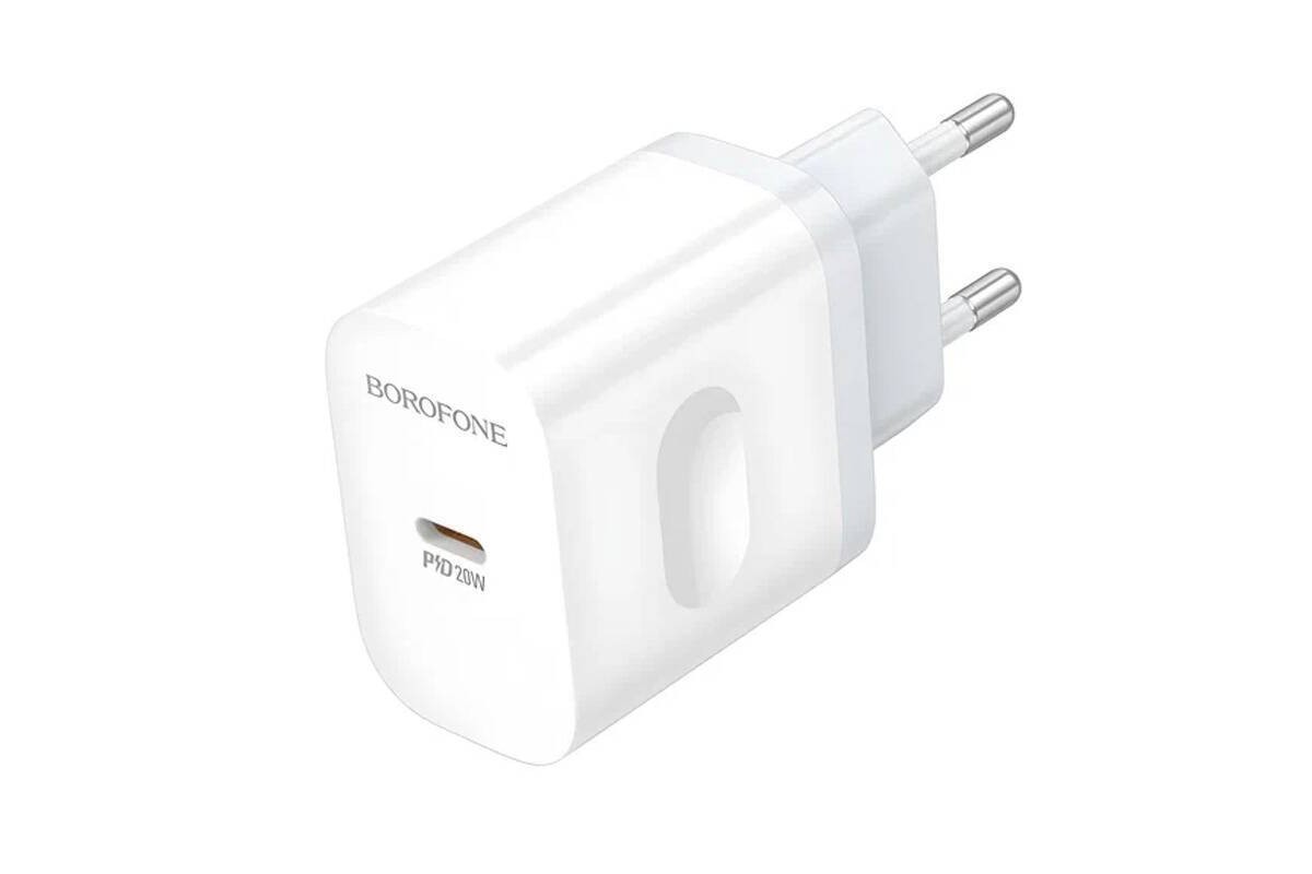 Сетевое зарядное устройство USB-C BOROFONE BA99A Breeze single port (один порт)PD20W (белый)