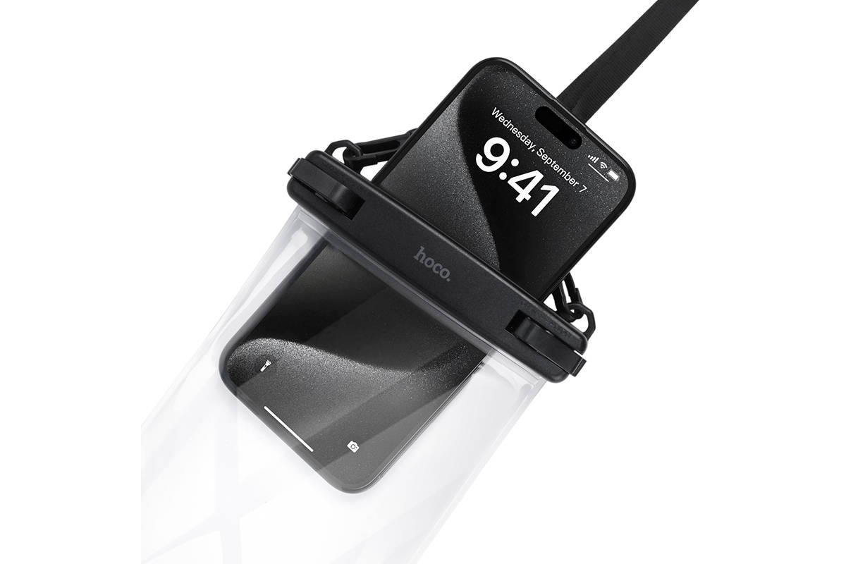 Чехол водонепроницаемый защитный пляжный HOCO HX52 телефона  (размер до 7") (черный)