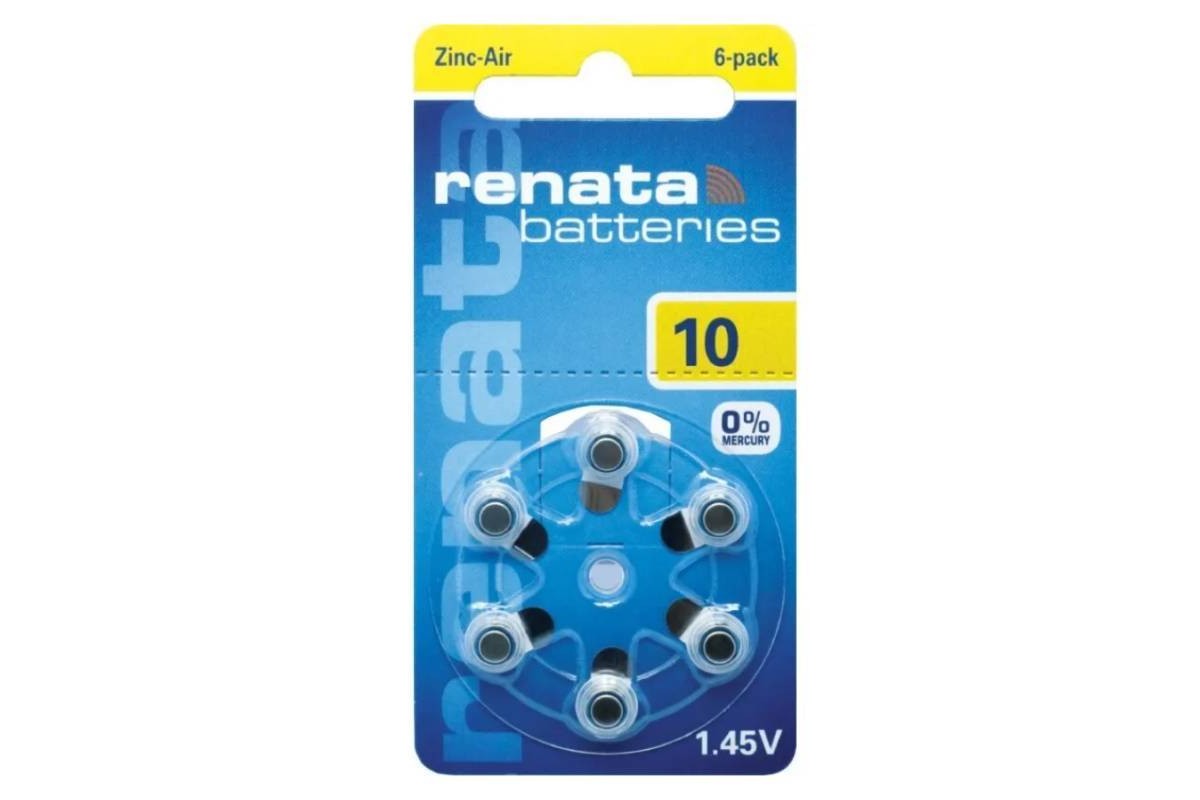 Батарейка часовая для слуховых аппаратов Renata ZA10/6BL
