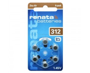 Батарейка часовая для слуховых аппаратов Renata ZA312/6BL