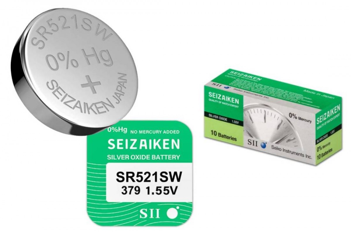 Батарейка литиевая Seizaiken SEIKO 379 SR521SW/10BOX Silver Oxide (цена за упаковку 10 шт)