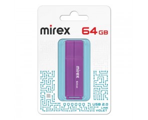 Флешка USB 2.0 Mirex LINE VIOLET 64GB (ecopack)